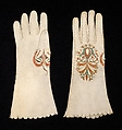 Gloves, Leather, silk, probably Spanish