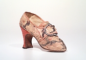 Shoes, Silk, metallic, probably French
