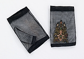 Mitts, silk, metal, glass, American or European