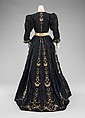Dinner dress, silk, linen, rhinestones, French