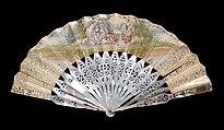 Fan, Mother-of-pearl, paper, metallic, Spanish