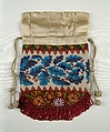 Pouch, Glass, linen, silk, American