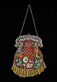 Bag, Glass, linen, metal, silk, American