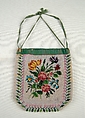 Pouch, Glass, linen, silk, cotton, American