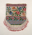 Pouch, Glass, linen, cotton, American
