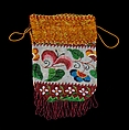 Pouch, Glass, linen, silk, American