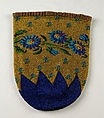 Pouch, Glass, linen, leather, possibly German