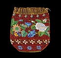 Pouch, Glass, linen, cotton, American
