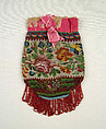 Pouch, Glass, linen, silk, cotton, American