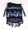 Pouch, Glass, linen, silk, leather, American