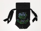 Evening pouch, glass, silk, linen, American