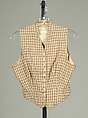 Riding vest, wool, cotton, American