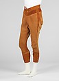 Riding ensemble, wool, silk, cotton, leather, American