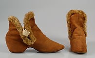 Carriage boots, Leather, fur, American