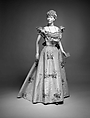 Evening dress, House of Worth (French, 1858–1956), silk, rhinestones, French