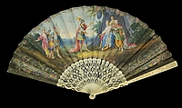 Fan, Ivory, paper, British