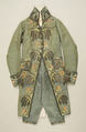 Ensemble, silk, metal thread, French