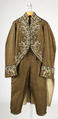 Court suit, silk, metal thread, French