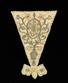 Stomacher, silk, metal, paper, linen, European
