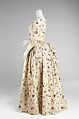Robe à l'anglaise, cotton, baleen, American