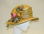 Hat, straw, silk, American