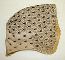Headdress, linen, silk, metal thread, British