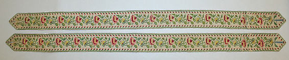 Suspenders, silk, cotton (?), European