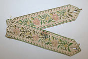 Suspenders, silk, linen, European