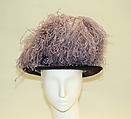 Hat, silk, feathers, American