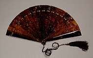 Brisé fan, Tortoiseshell, silk, French