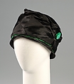 Toque, Mme. Poiret, silk, plastic, American