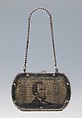 Coin purse, metal, silk, American
