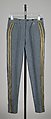 Military trousers, James McCreery & Company  American, Wool, metallic, cotton, American