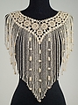 Collar, Silk, linen, beads, French