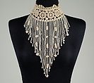 Collar, Silk, linen, beads, French