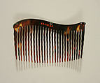 Side comb, plastic (cellulose nitrate), rhinestones, American or European