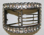 Shoe buckles, metal, paste jewels, British