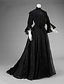 Mourning dress, vegetable fiber, cotton, silk, American