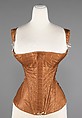 Corset, cotton, bone, metal, American