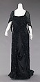 Mourning dress, Charlotte Duclos (French), silk, jet, glass, French