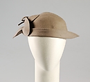 Hat, Sally Victor (American, 1905–1977), Wool, hair, American