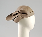 Hat, Sally Victor (American, 1905–1977), Wool, hair, American