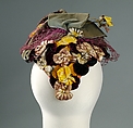 Hat, Sally Victor (American, 1905–1977), rayon, glass, American