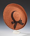 Hat, Sally Victor  American, straw, silk, American