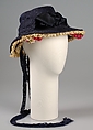 Hat, Sally Victor (American, 1905–1977), Straw, synthetic, American