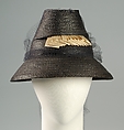 Hat, Sally Victor (American, 1905–1977), Straw, silk, American