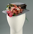 Hat, Sally Victor  American, Wool, silk, feathers, glass, American
