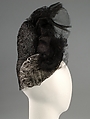 Evening hat, Sally Victor (American, 1905–1977), Horsehair, silk, American