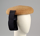 Beret, Sally Victor  American, Straw, silk, American
