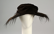 Mourning hat, Crocker, Wool, fur, American